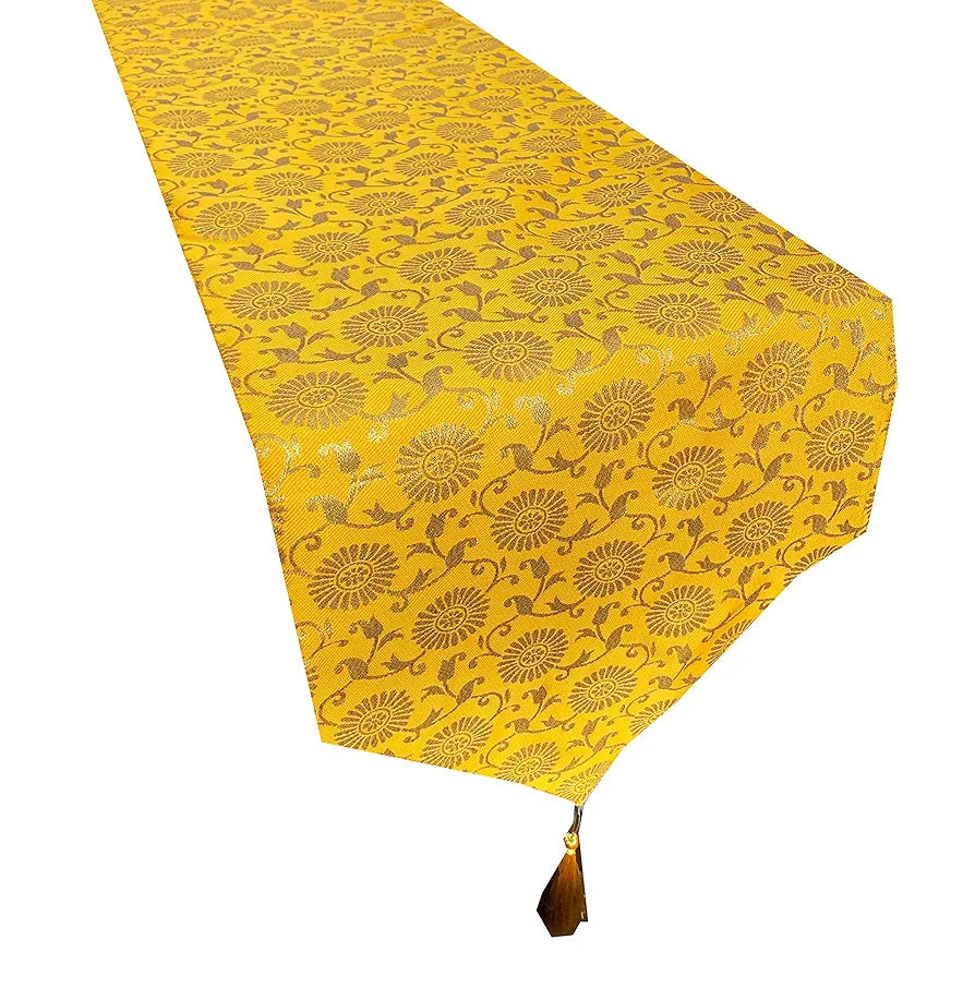Pink Parrot- Dupion Silk Table Runner -12x70 inch-1pc